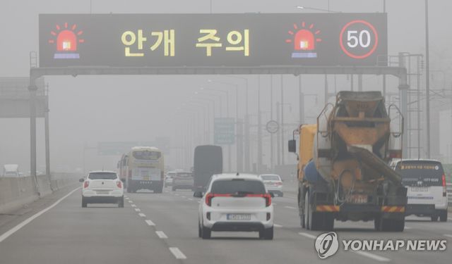 짙은 안개 서행 운행