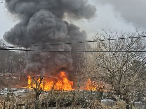 구룡마을 판자촌 화재 현장