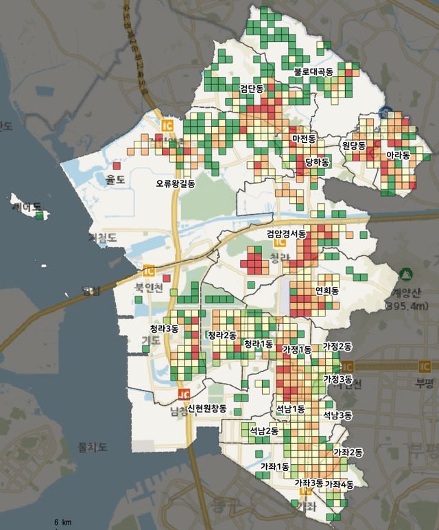 서구 말라리아 방역 지도