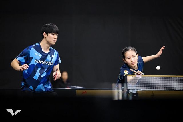 WTT 스타 컨텐더 도하 혼합복식에 나선 박강현(왼쪽)과 김나영