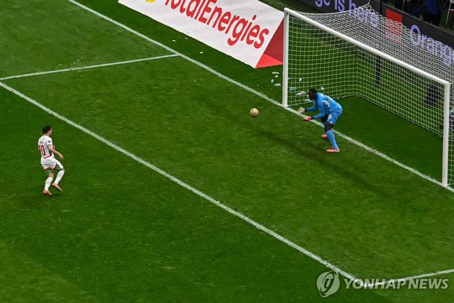 모로코 브라힘 디아스의 페널티킥 실축 장면