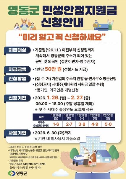 민생안정지원금 안내문