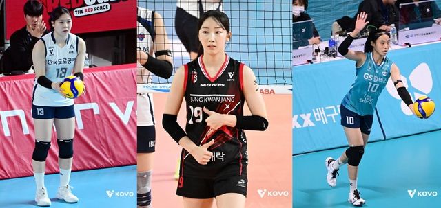 여자부 영플레이어상 후보인 이지윤과 최서현, 최유림(사진 왼쪽부터) 