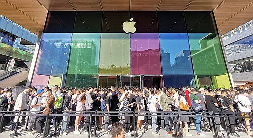 중국 아이폰 구매 대기 행렬