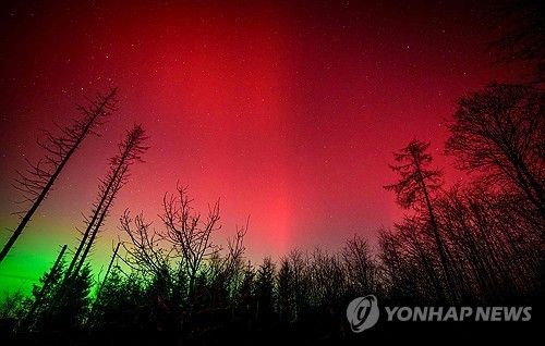 독일 서부에 나타난 북극광