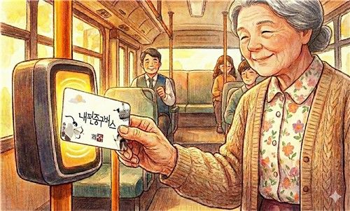 생성형 AI로 제작한 내편중구버스 전용 카드 사용 모습