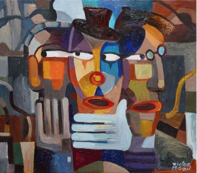 고려인 미술 거장 문빅토르 화백 신작 '하얀장갑 낀 광대' 