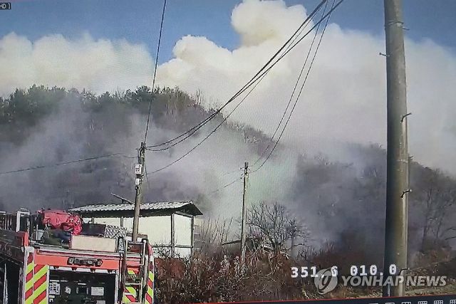 확산하는 산불에 소방 대응 2단계