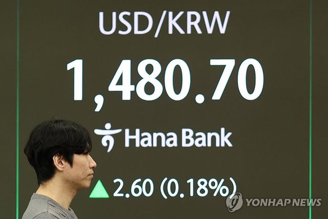 원/달러 환율 2.3원 오른 1,480.4원(개장)