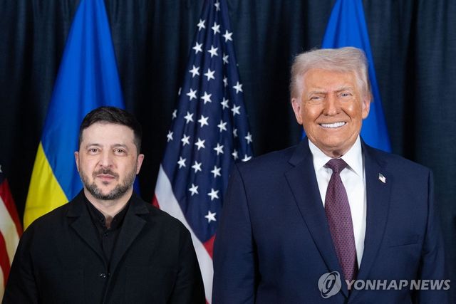 다보스서 만난 젤렌스키·트럼프 대통령