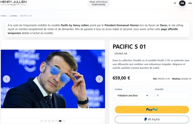 마크롱 대통령이 착용한 선글라스 '인기'