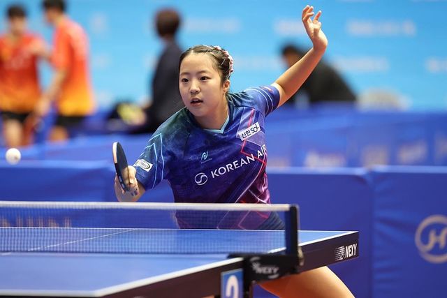 대한항공 입단 후 처음으로 종합선수권에 나선 신유빈