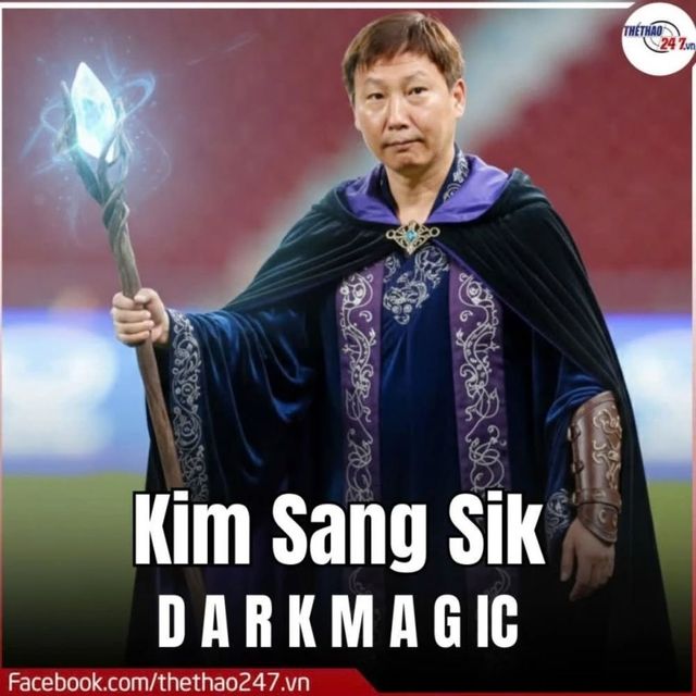 '흑마술' 김상식 감독 사진에 영화 해리포터의 마법사 복장을 입힌 합성 사진