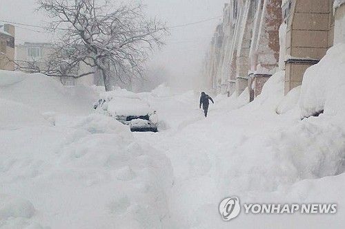 폭설 내린 페트로파블로프스크 캄차츠키
