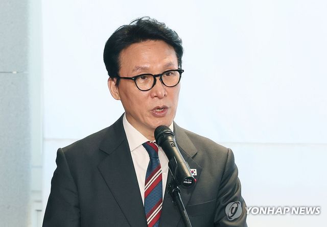 한화오션 원·하청 상생협력 선포식, 축사하는 김민석 총리