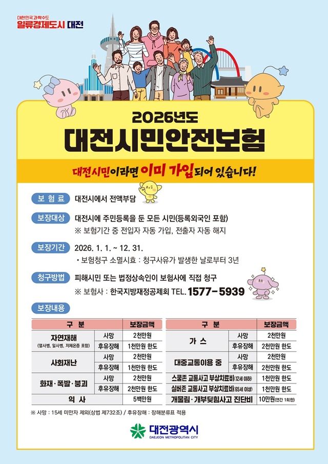 대전시민안전보험 포스터