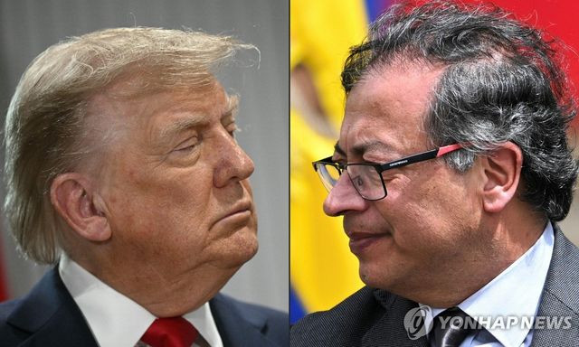 도널드 트럼프 미 대통령(왼쪽)과 구스타보 페트로 콜롬비아 대통령