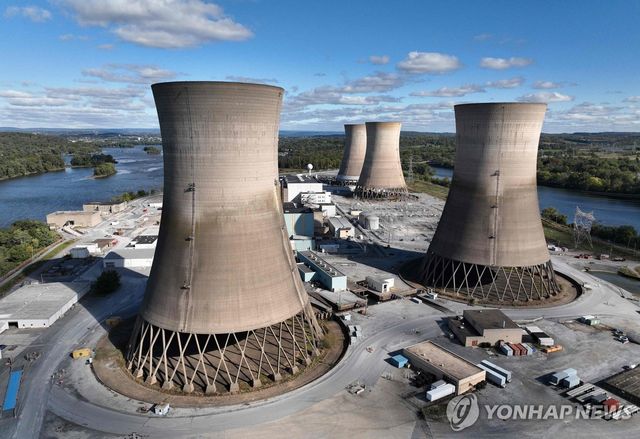 미국 펜실베이니아 주 미들타운에 있는 원자력발전소. 이 원전은 2019년 가동을 중단했으나 마이크로소프트가 데이터센터 가동에 필요한 에너지를 구매하기로 하면서 컨스텔레이션 에너지는 16억원을 들여 2028년까지 재가동할 계획이다.[AFP/게티이미지=연합뉴스]