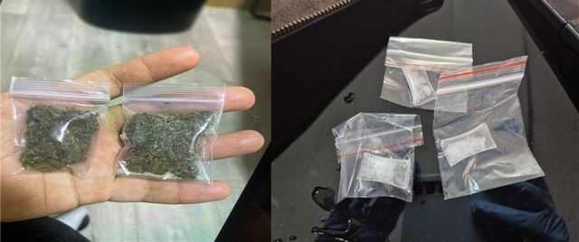 피의자가 판매 홍보 위해 촬영한 대마초 사진(좌), 체포 당시 소지했던 필로폰(우)