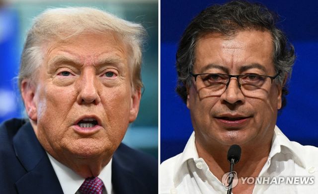 도널드 트럼프 미국 대통령(좌측)과 구스타보 페트로 콜롬비아 대통령(우측)