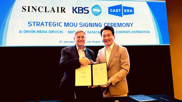 델 팍스 싱클레어 사장(좌측)과 박장범 KBS 사장(우측)