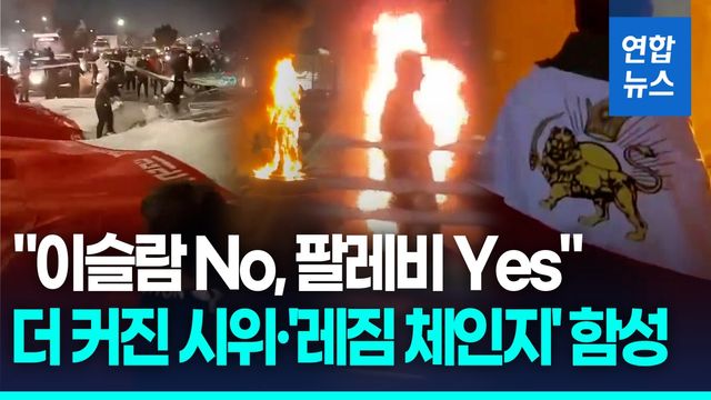 [영상] 국기 찢고 영웅 동상 방화…"팔레비 시대로 돌아가자" 목소리 - 2