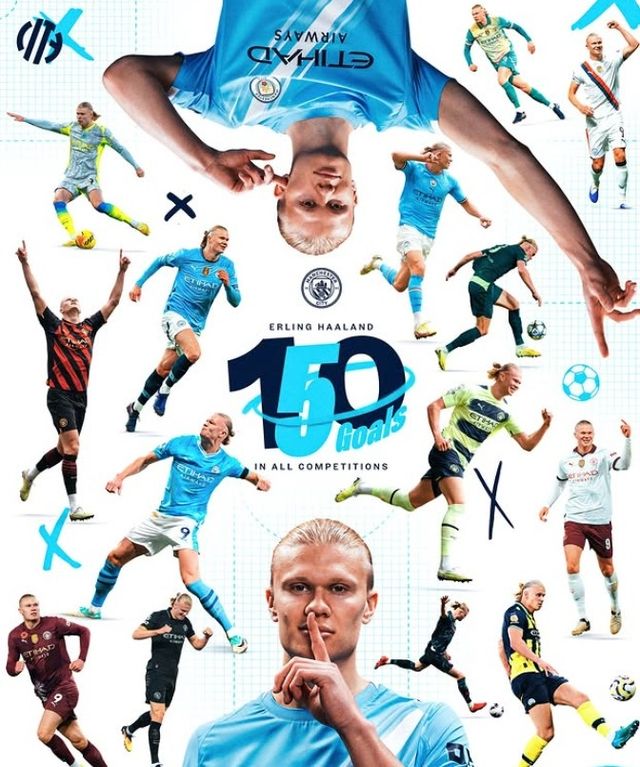 맨시티에서 통산 150골을 작성한 엘링 홀란