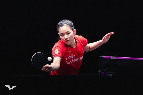 WTT 시리즈에 나선 김나영의 경기 장면