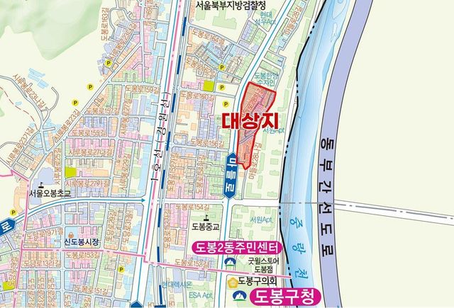 도봉제2구역 주택재개발사업 위치도