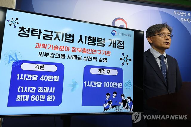 청탁금지법 시행령 개정