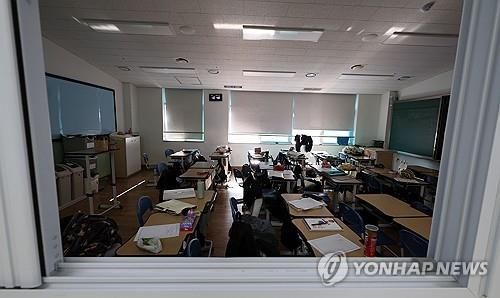 2024년 11월 수능을 앞둔 한 고등학교 교실 전경
