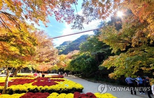 강천산의 가을 단풍 풍경