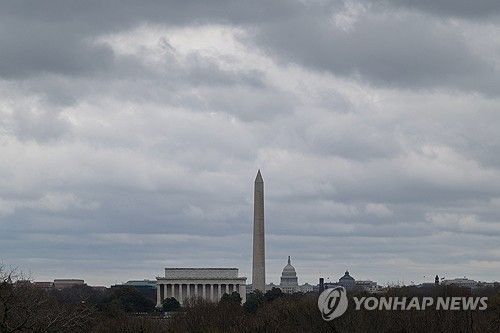 16일(현지시간) 토네이도 경보 발효된 워싱턴DC 전경 