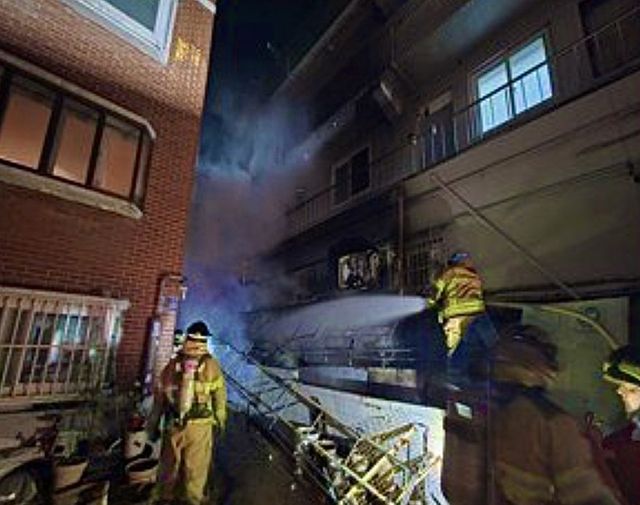 안양 관양시장 내 상가주택 외벽 화재