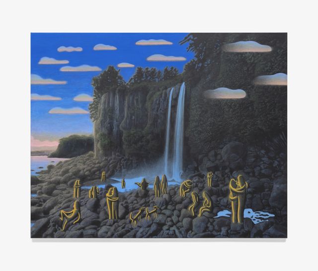 이우성 작 '새벽녘 폭포 아래서'