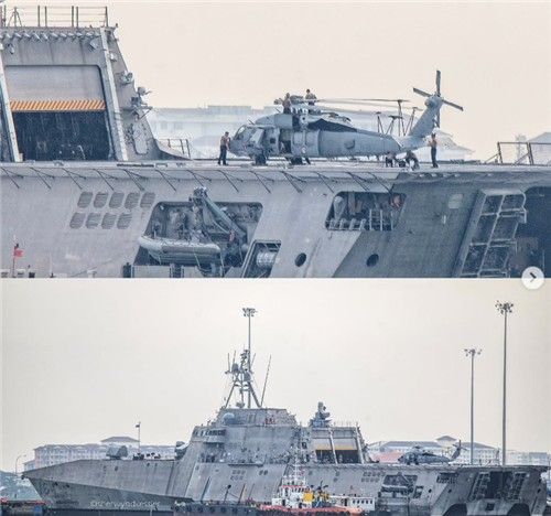 말레이시아 페낭항에 정박 중인 미 군함