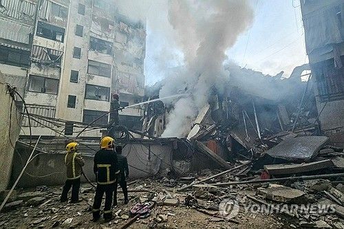 이스라엘 공격받은 레바논 베이루트 남부 교외