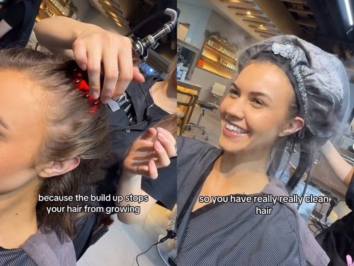 한국에서 헤드스파를 받는 외국인 영상 캡처