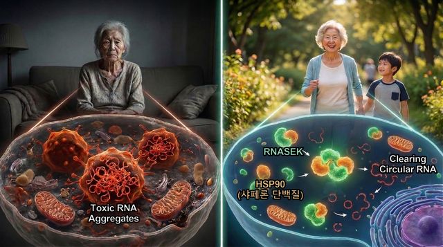 원형RNA 제거 효소 단백질 RNASEK 건강 유지 개념도