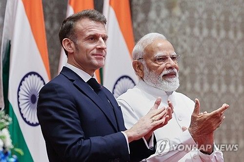 프랑스 마크롱 대통령과 인도 모디 총리