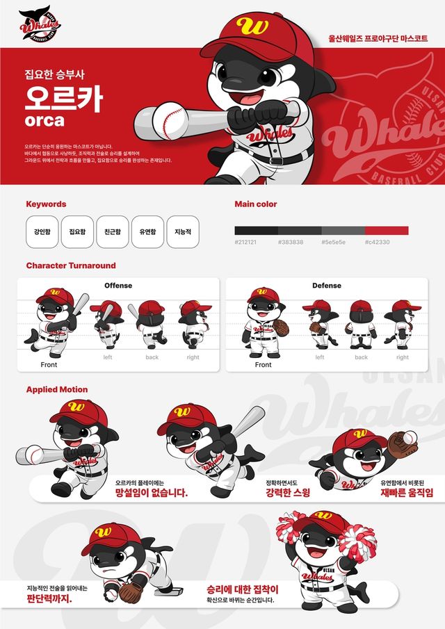 울산웨일즈 프로야구단 마스코트로 선정된 '오르카'