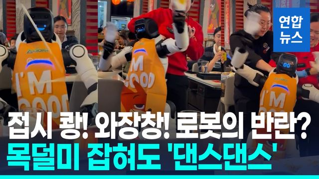 [영상] 댄싱로봇 난동에 접시 와장창!…"전원 어디야?" 2분만에 멈췄다 - 2