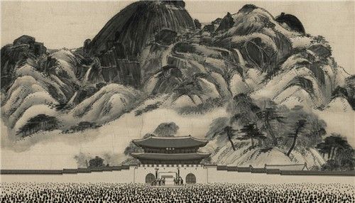 인왕제색도에 그려 넣은 BTS 공연