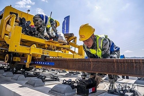 중국의 철도 건설 현장