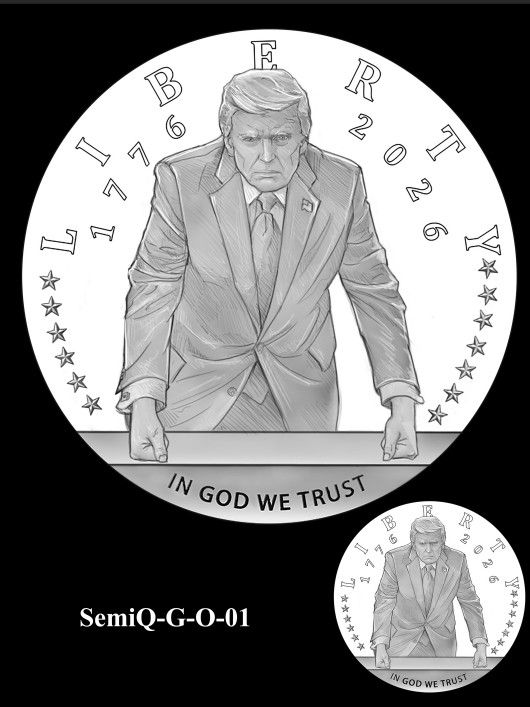 미국 조폐국이 미술위원회에 제출한 기념주화 시안 