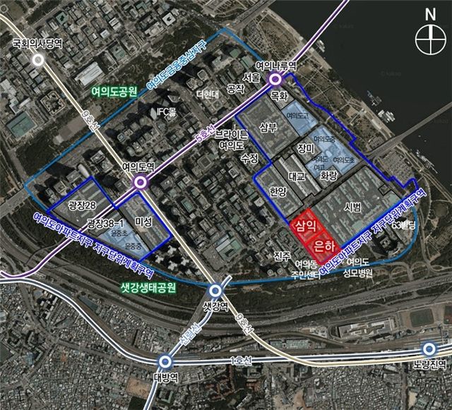 여의도 삼익아파트, 은하아파트 배치도