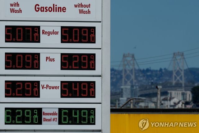 미국 주유소의 가격표