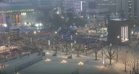 오후 7시께 광화문광장 모습