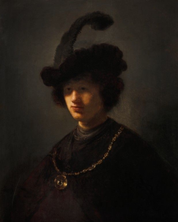 렘브란트 작 '깃털 모자를 쓴 청년'