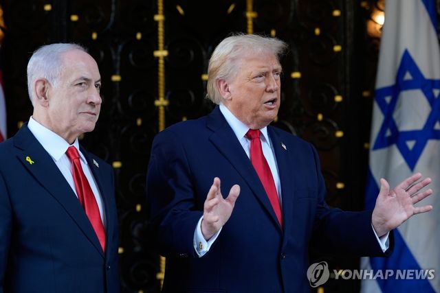도널드 트럼프 미국 대통령과 베냐민 네타냐후 이스라엘 총리 [AP 연합뉴스 자료사진. 재판매 및 DB 금지]